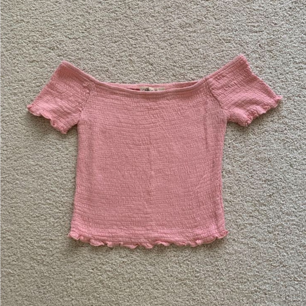Chloe & Katie Light Pink Ribbed Knit Top